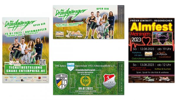 ab 2014 - Shake Enterprise Events - diverse Plakate und Ticket